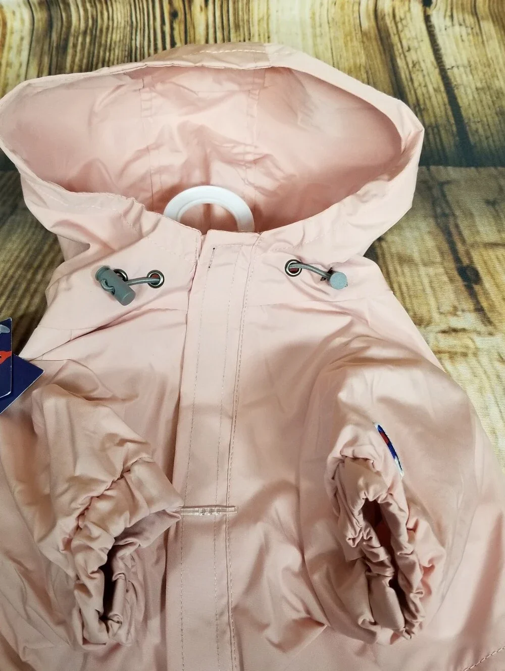 Champion NWT Pink & Gray Pet Stadium Jacket Dog Large Water Resistant Raincoat